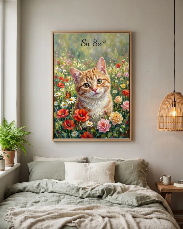 Tranh nghệ thuật ấn tượng · mèo chân ngắn