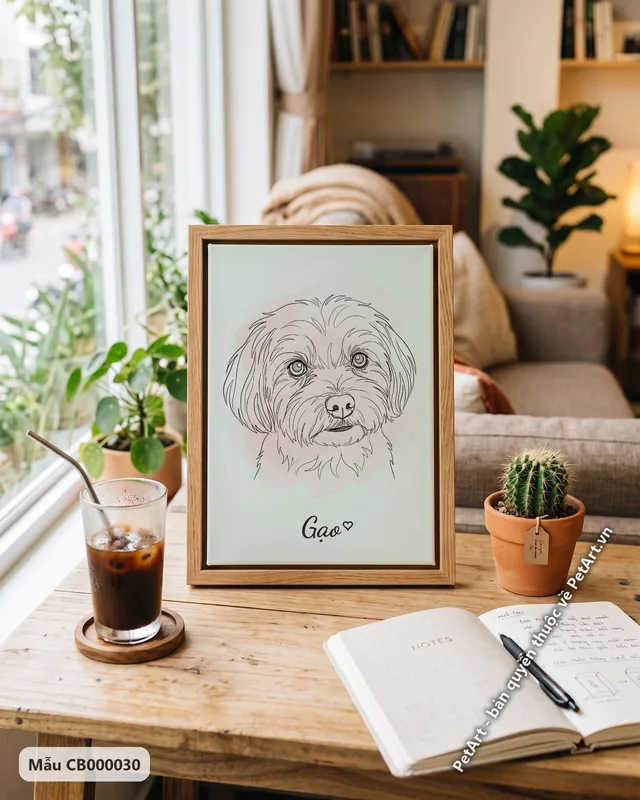 Tranh phác hoạ nét tối giản · Maltese