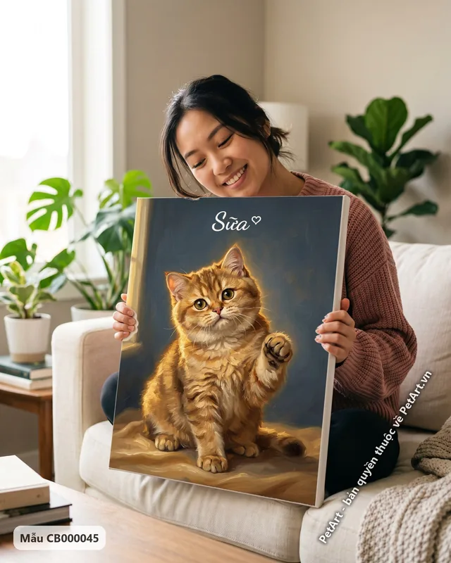 Tranh sơn dầu cổ điển · mèo Anh lông dài