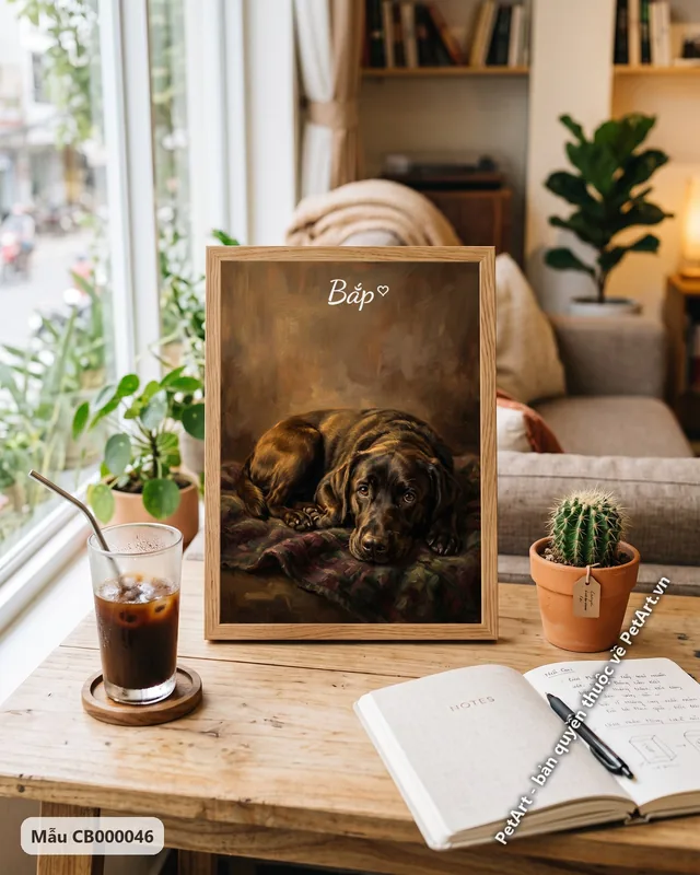 Tranh sơn dầu cổ điển · Labrador đen