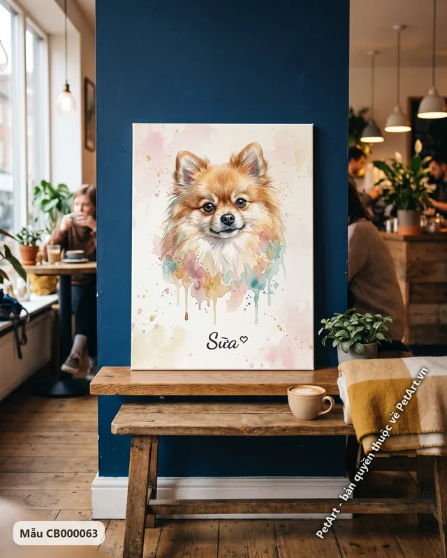 Chó Phốc sóc, tranh màu nước chảy · góc khác