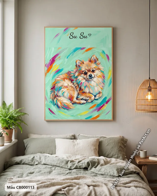Phốc sóc nằm, màu sắc rực rỡ, phong cách acrylic · góc khác