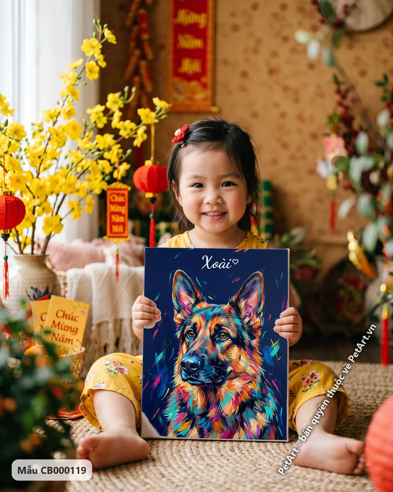 Ảnh thực tế: Chú chó Becgie oai vệ nhìn nghiêng, bộ lông pha trộn màu sắc mạnh mẽ, trên nền xanh đậm huyền bí.