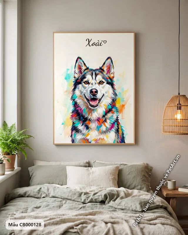 Tranh acrylic hiện đại · Husky