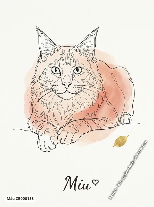 Mèo Maine Coon phác họa nét · ảnh tranh