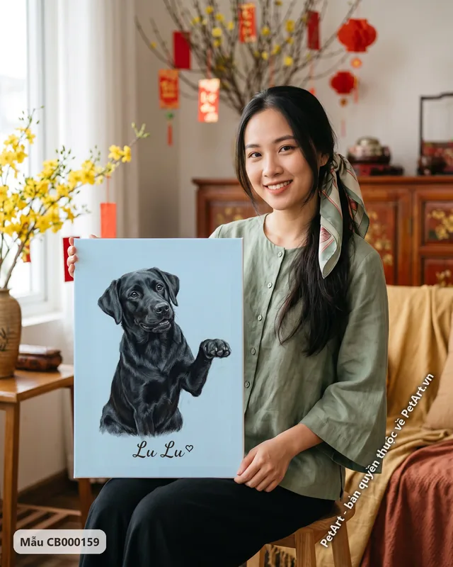 Chó Labrador đen giơ chân pastel mềm mại · ảnh thực tế