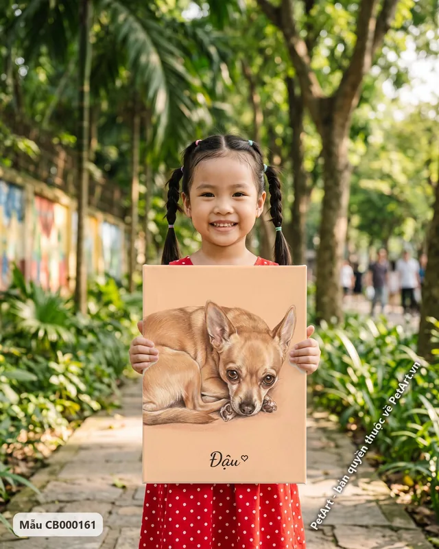Chó Chihuahua cuộn tròn, tranh pastel mềm mại · ảnh thực tế
