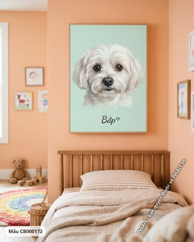 Tranh pastel mềm mại · Maltese
