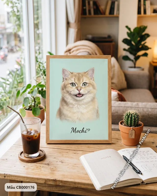 Tranh pastel mềm mại · mèo Anh lông dài