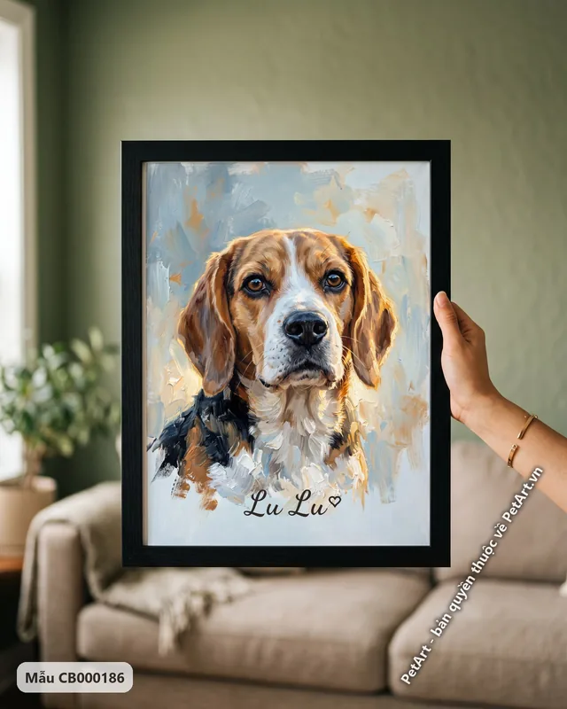Tranh sơn dầu bán thực · Beagle