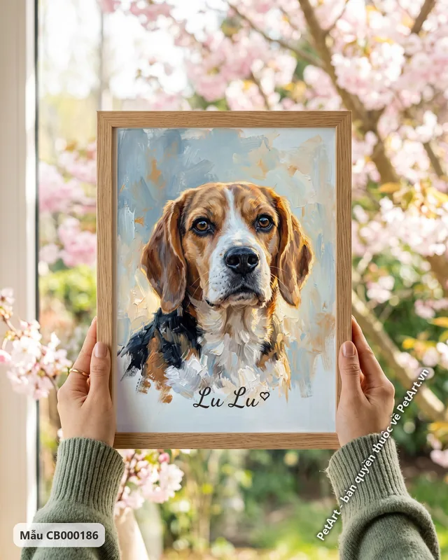 Chó Beagle phong cách sơn dầu bán thực · góc khác