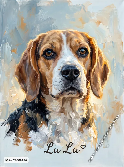 Chó Beagle phong cách sơn dầu bán thực · ảnh tranh
