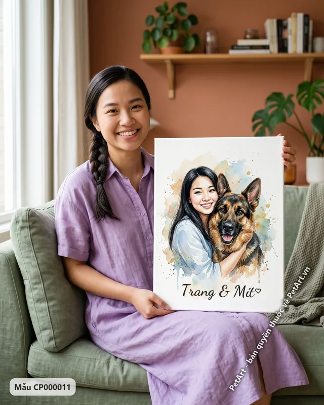 Tranh chủ và thú cưng · Becgie