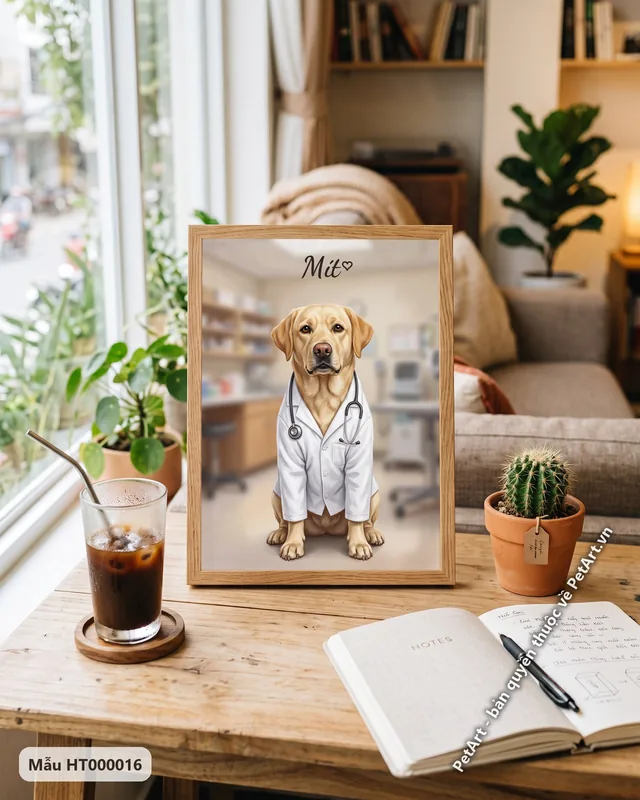 Tranh chó mèo làm bác sĩ, đầu bếp, phi hành gia · Labrador