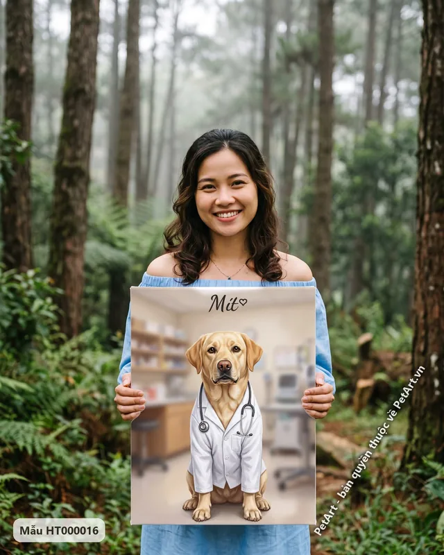 Chó Labrador bác sĩ phòng khám · góc khác