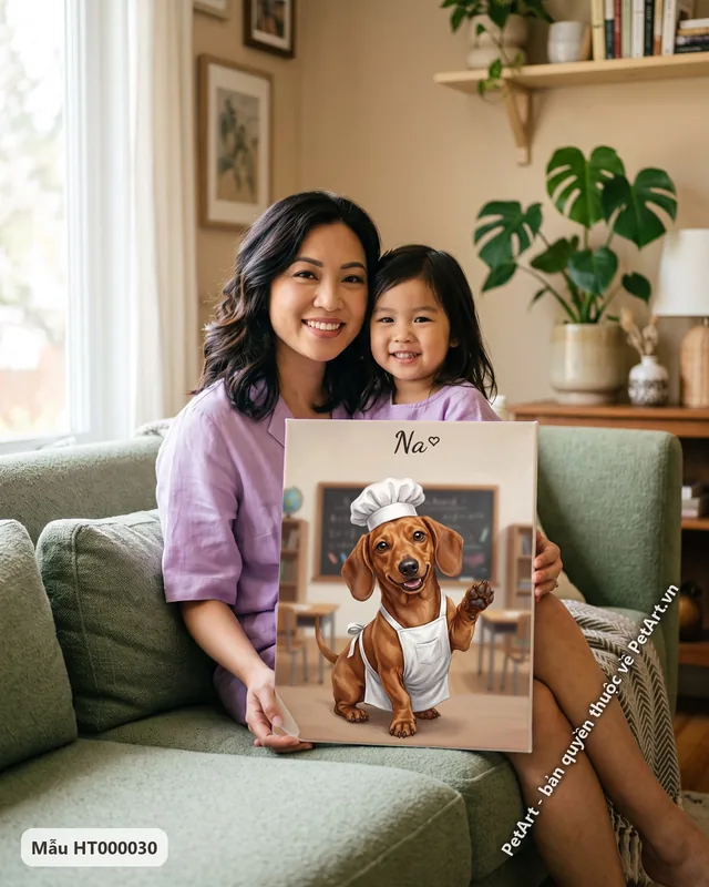 Chó Lạp xưởng đầu bếp, phong cách hoạt hình vui nhộn · góc khác