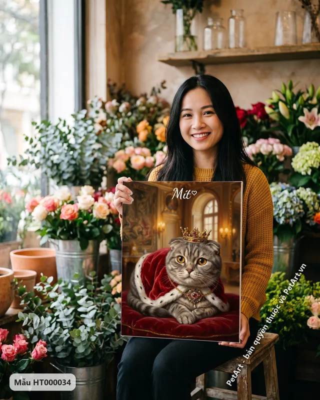 Mèo tai cụp hoàng gia đội vương miện, áo choàng · góc khác