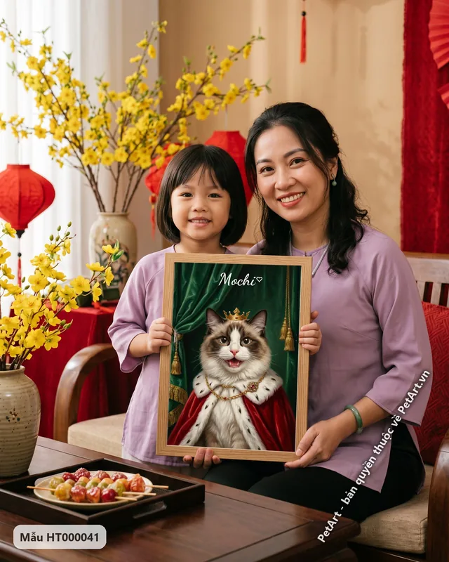 Mèo Ragdoll vương giả, tranh hoàng gia · ảnh thực tế