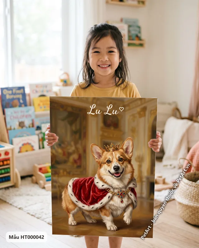 Chó Corgi hoàng gia, tranh chân dung · góc khác