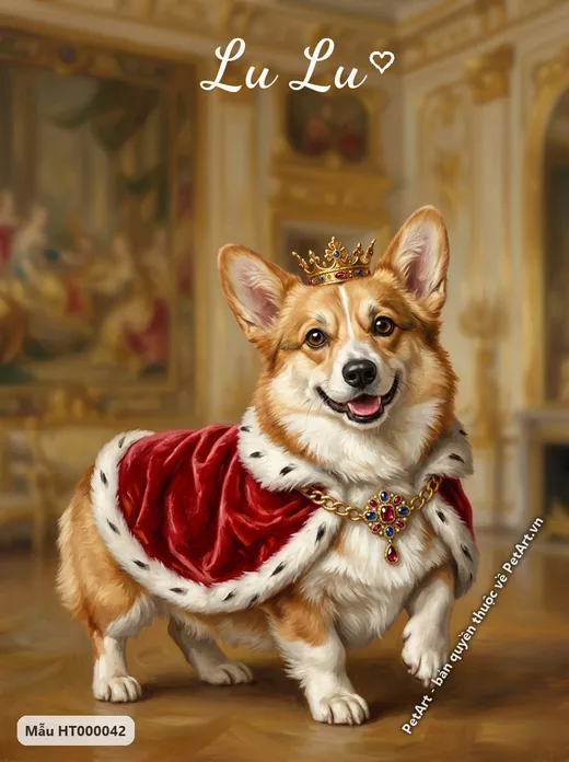 Chó Corgi hoàng gia, tranh chân dung · ảnh tranh