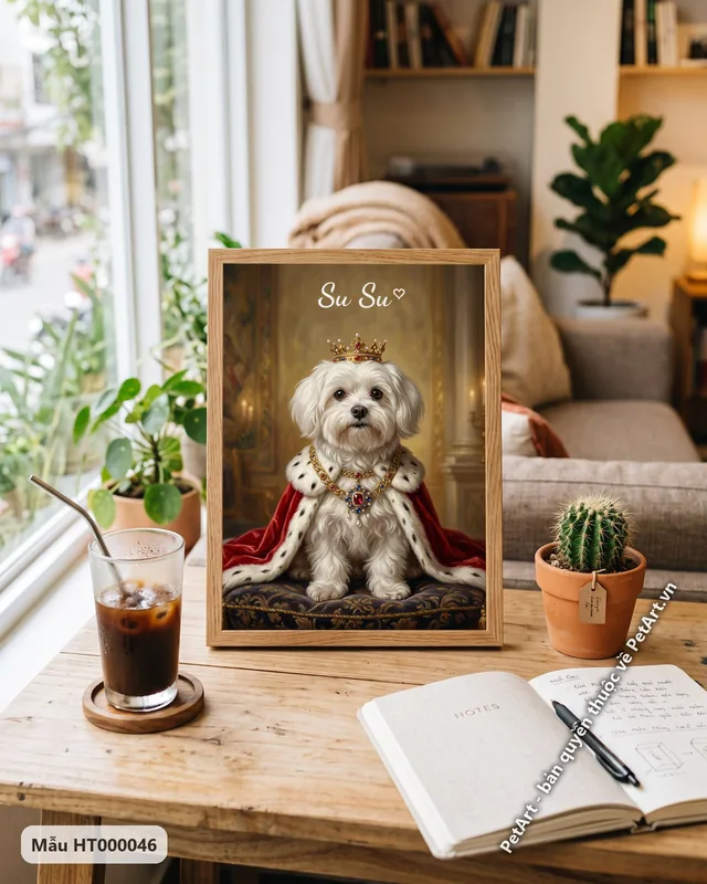 Tranh chó mèo hoàng gia · Maltese