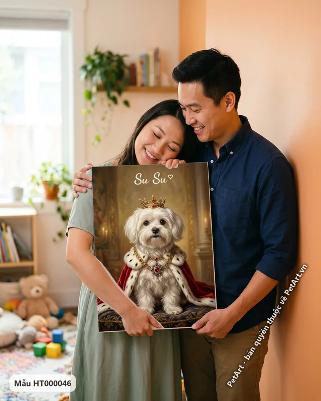 Chó Maltese vương giả, tranh hoàng gia · góc khác