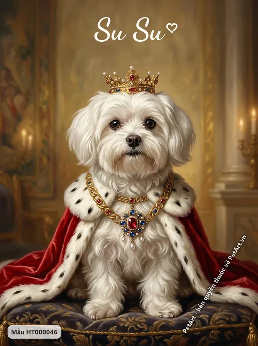 Chó Maltese vương giả, tranh hoàng gia · ảnh tranh
