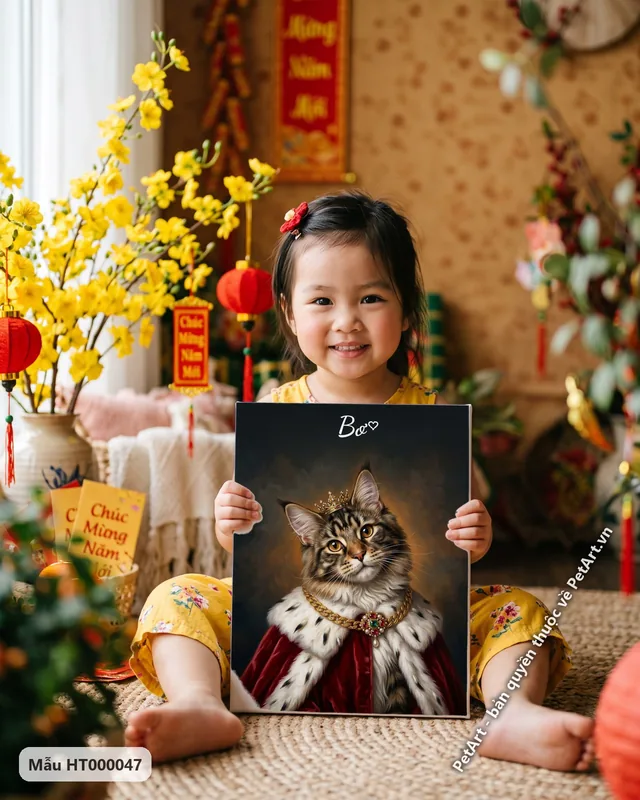Tranh chó mèo hoàng gia · mèo Maine Coon