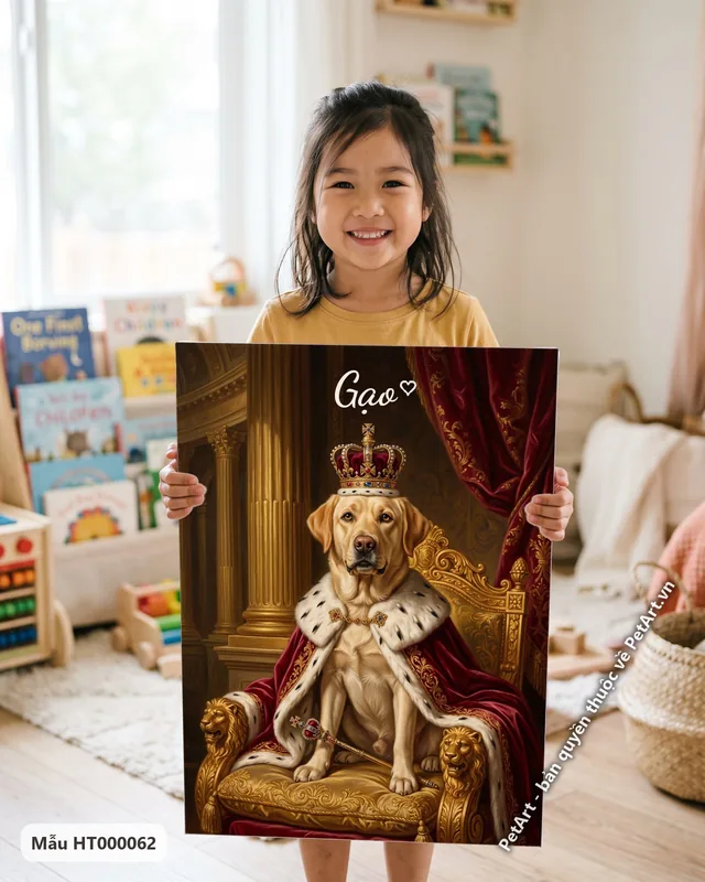 Chó Labrador vương giả trên ngai vàng · góc khác