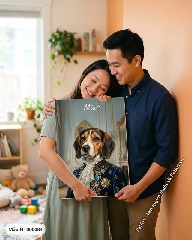 Chó Beagle quý tộc châu Âu áo xanh · góc khác
