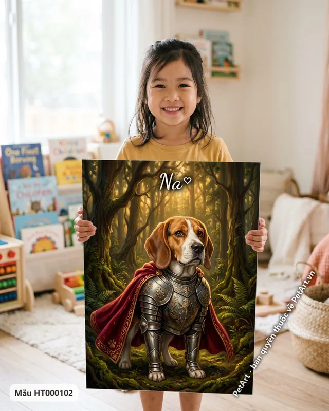 Beagle hiệp sĩ, giáp bạc, rừng cổ thụ · góc khác