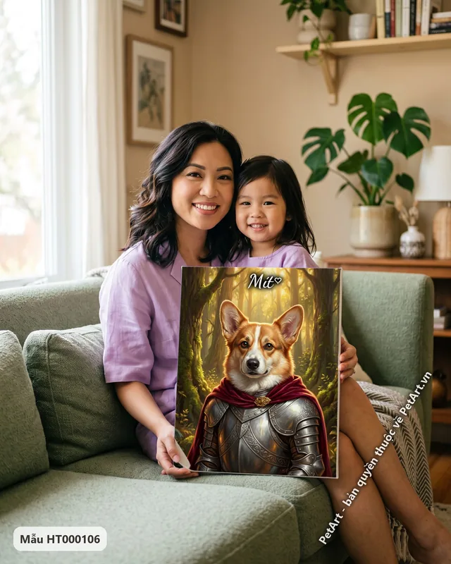 Corgi hiệp sĩ áo giáp rừng xanh · góc khác