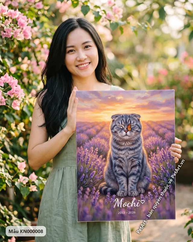 Tranh khu vườn ký ức · mèo tai cụp