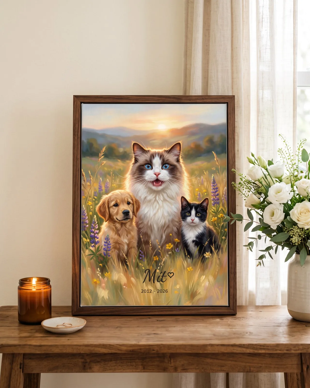 Tranh gia đình đoàn tụ · mèo Ragdoll · Ảnh thực tế