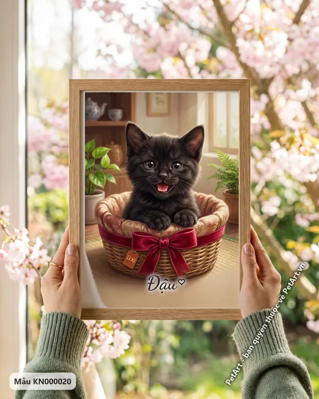 Tranh ngày đầu gặp nhau · mèo mun