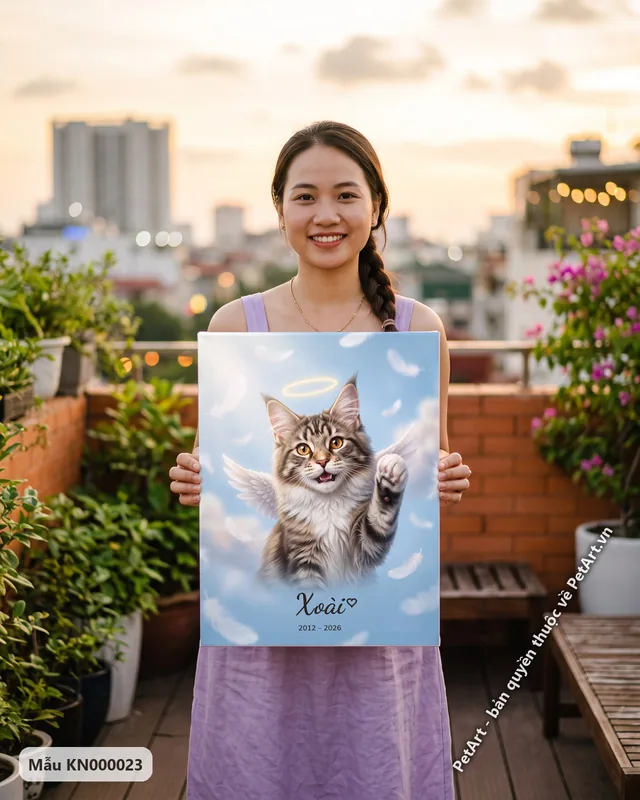 Mèo Maine Coon thiên thần vẫy tay · góc khác