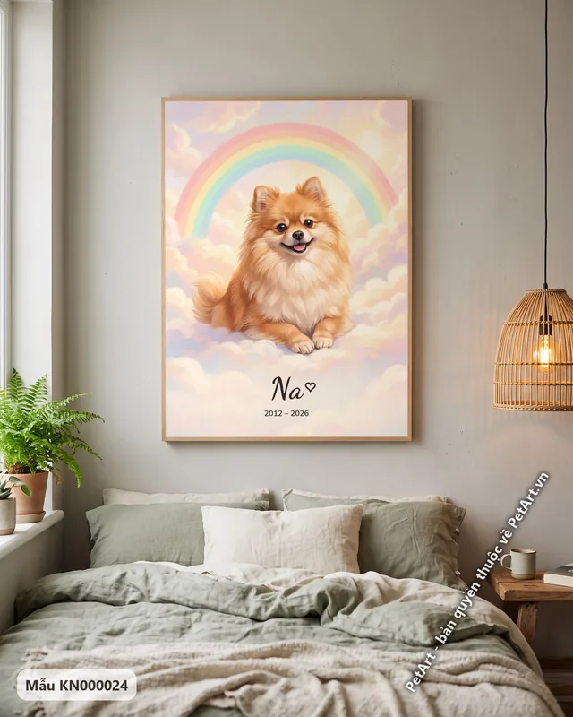 Chó Phốc sóc trên mây cầu vồng · góc khác