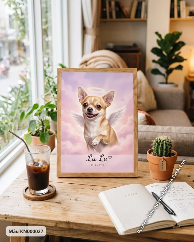 Chó Chihuahua thiên thần trên mây · ảnh thực tế