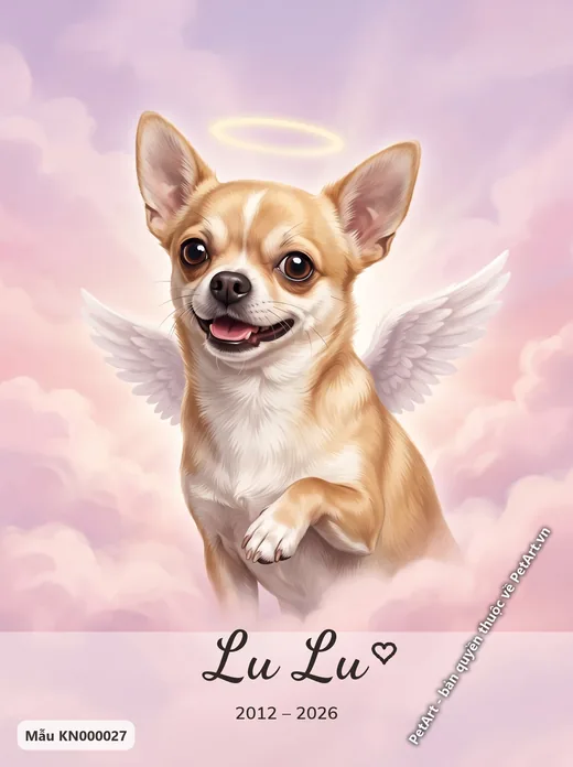 Chó Chihuahua thiên thần trên mây · ảnh tranh