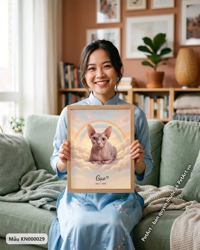 Mèo không lông trên mây cầu vồng · góc khác