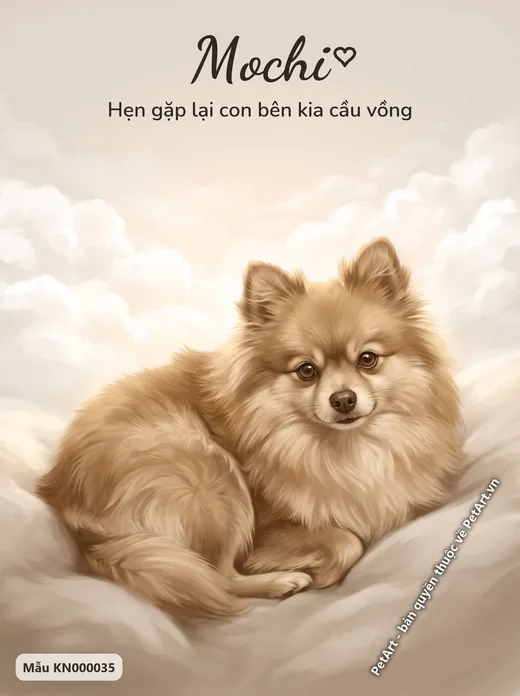 Chó Phốc sóc tưởng nhớ trên mây · ảnh tranh