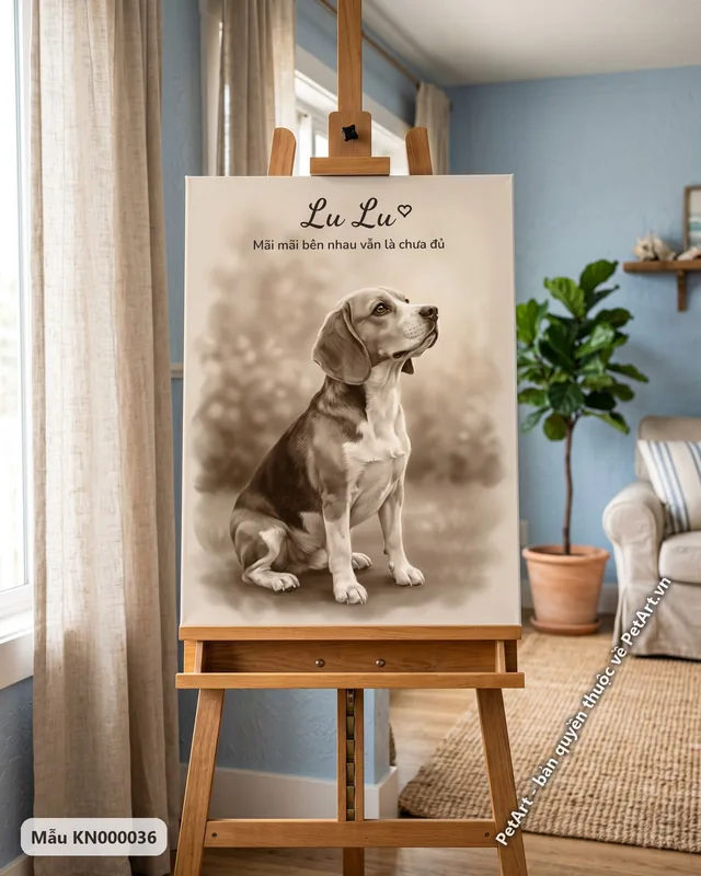 Chó Beagle tưởng nhớ phong cách cổ điển · góc khác