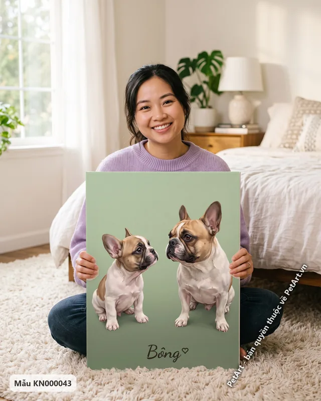 Bull Pháp con và trưởng thành nền xanh · góc khác