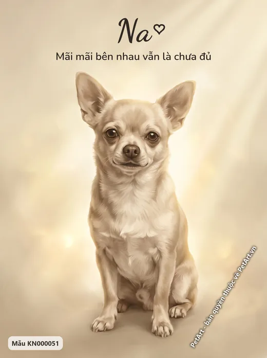 Chó Chihuahua ngồi, tranh tưởng nhớ bé yêu · ảnh tranh