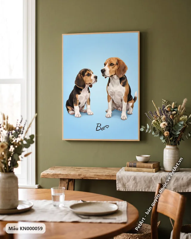 Chó Beagle con và trưởng thành, phong cách hành trình · ảnh thực tế