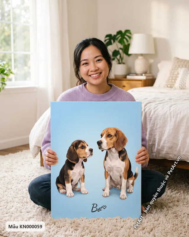 Chó Beagle con và trưởng thành, phong cách hành trình · góc khác