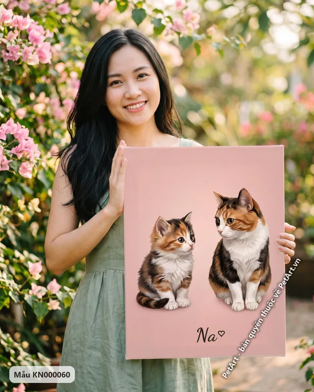 Mèo tam thể con và trưởng thành, phong cách hành trình · ảnh thực tế