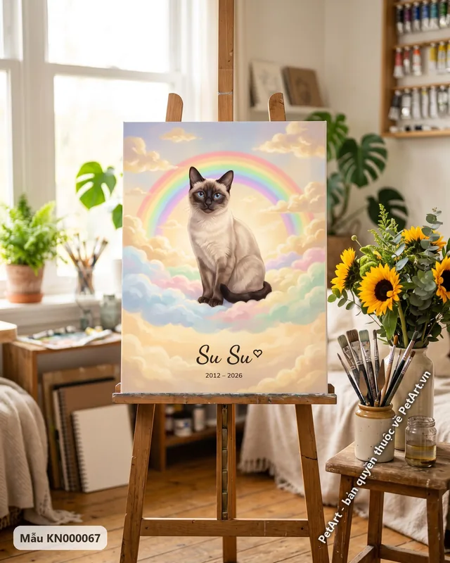 Tranh cầu vồng (Rainbow Bridge) · mèo Xiêm