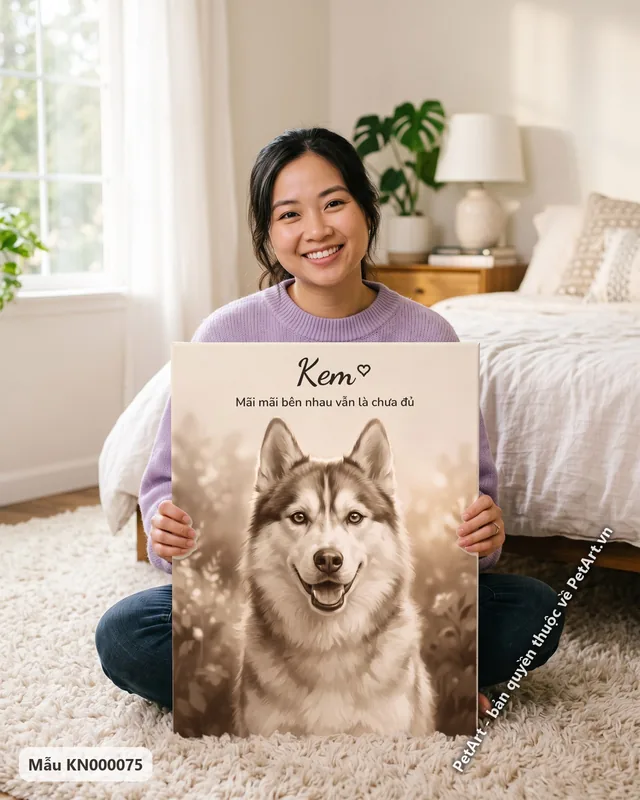 Husky cười, phong cách tưởng nhớ sepia · góc khác