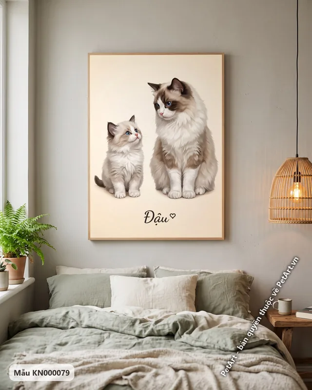 Tranh hành trình trưởng thành · mèo Ragdoll